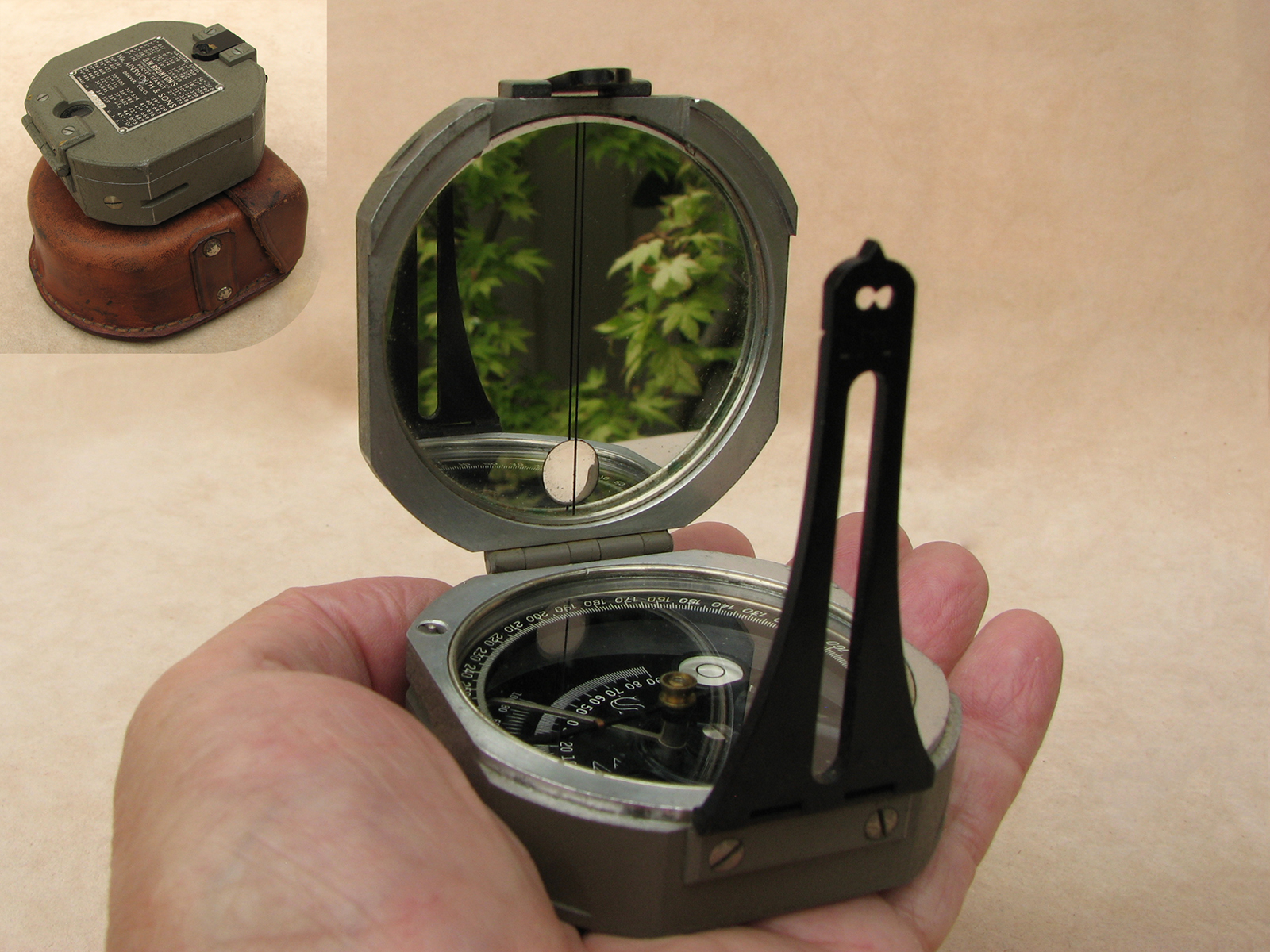 1940's Brunton pocket transit compass by William Ainsworth